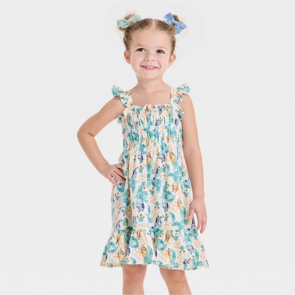 Bluey Other - Bluey NEW Disney Tropical Printed Gauze Tiered Girls Toddler Sundress Size 2T
